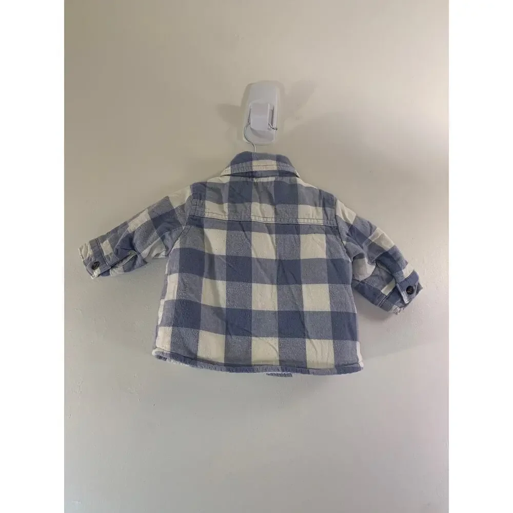 CARTER’S Boy’s Checked Sherpa Flannel Shirt / Size: 3 Months